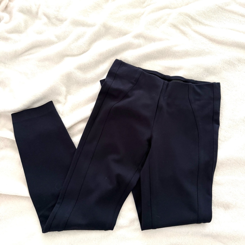 Saks Fifth Avenue Navy and Black Stretch Ponte Skirt